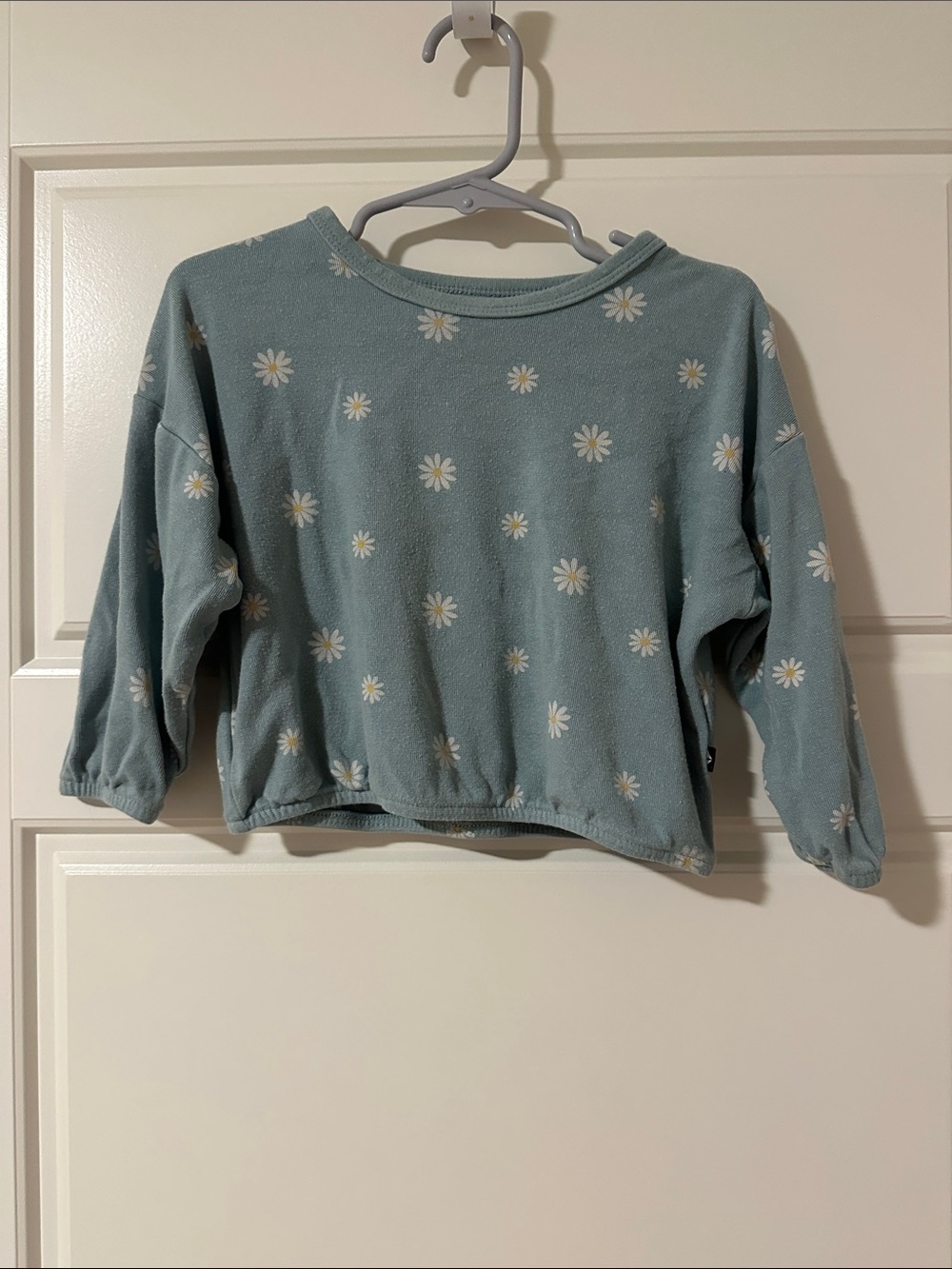 Kyte Baby Daisy Print Teal Boxy Light Sweatshirt